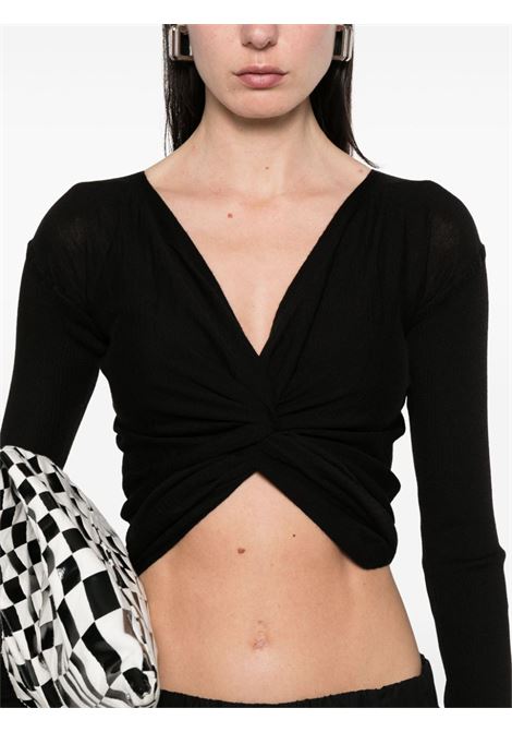 Cardigan crop a portafoglio in nero Rick owens - donna RICK OWENS | RP01E7645M09